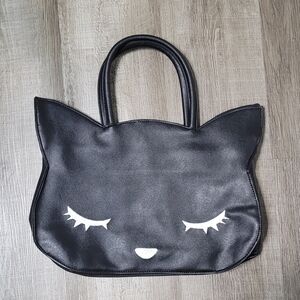 Black Sleepy Kitty Shoulder Bag